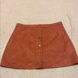 Velvet Button Up Skirt
